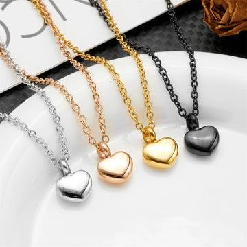 Dog Heart Memorial Urn Pendant - Stainless Steel Cremation Jewelry for Dog Ashes