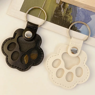 Memorial Leather Dog Hair Storage Bag - Dog Paw Keychain