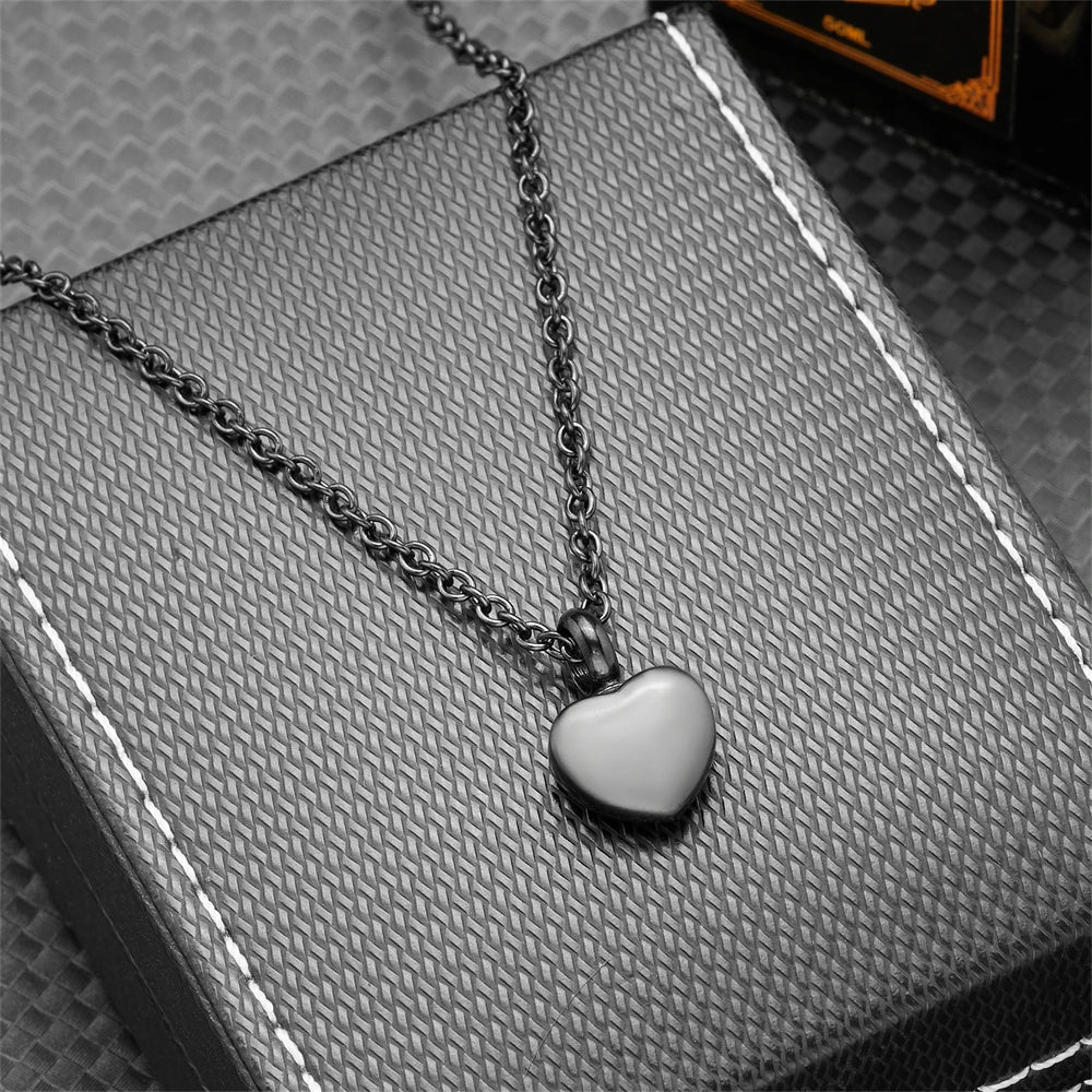 Dog Heart Memorial Urn Pendant - Stainless Steel Cremation Jewelry for Dog Ashes