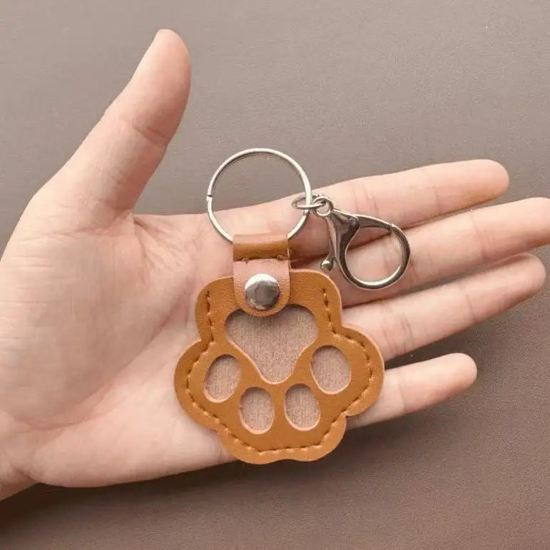 Memorial Leather Dog Hair Storage Bag - Dog Paw Keychain