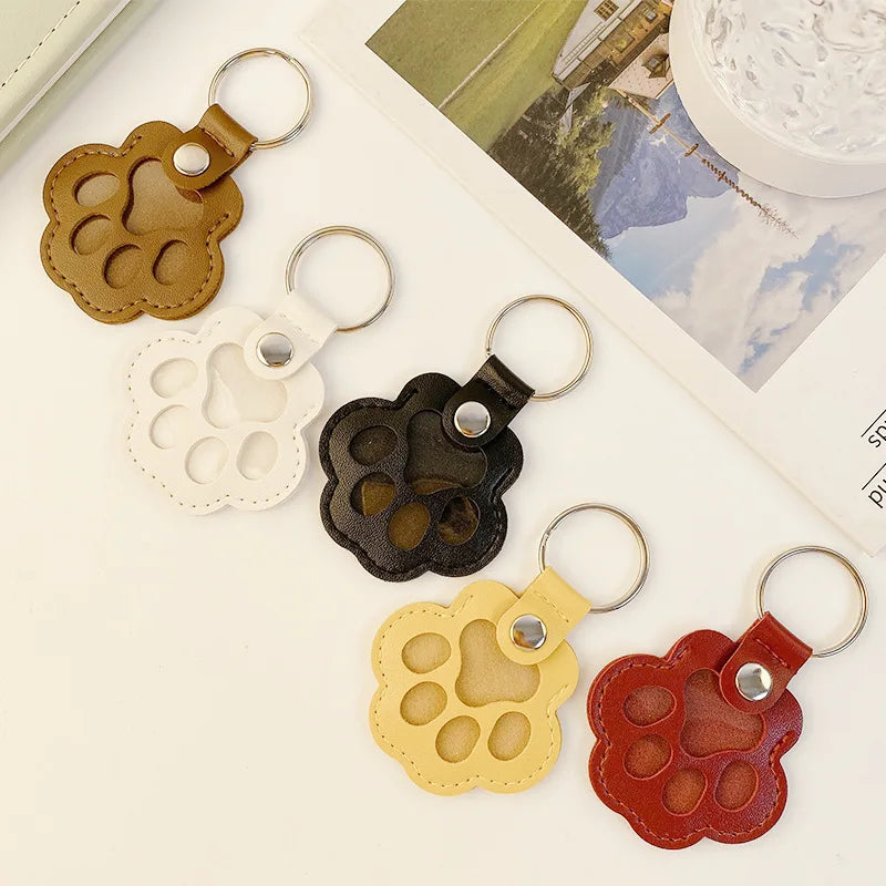 Memorial Leather Dog Hair Storage Bag - Dog Paw Keychain