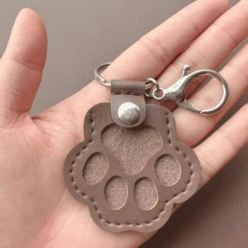 Memorial Leather Dog Hair Storage Bag - Dog Paw Keychain