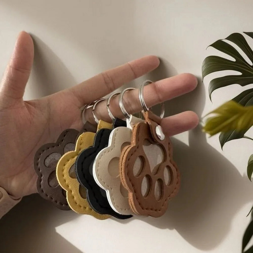 Memorial Leather Dog Hair Storage Bag - Dog Paw Keychain