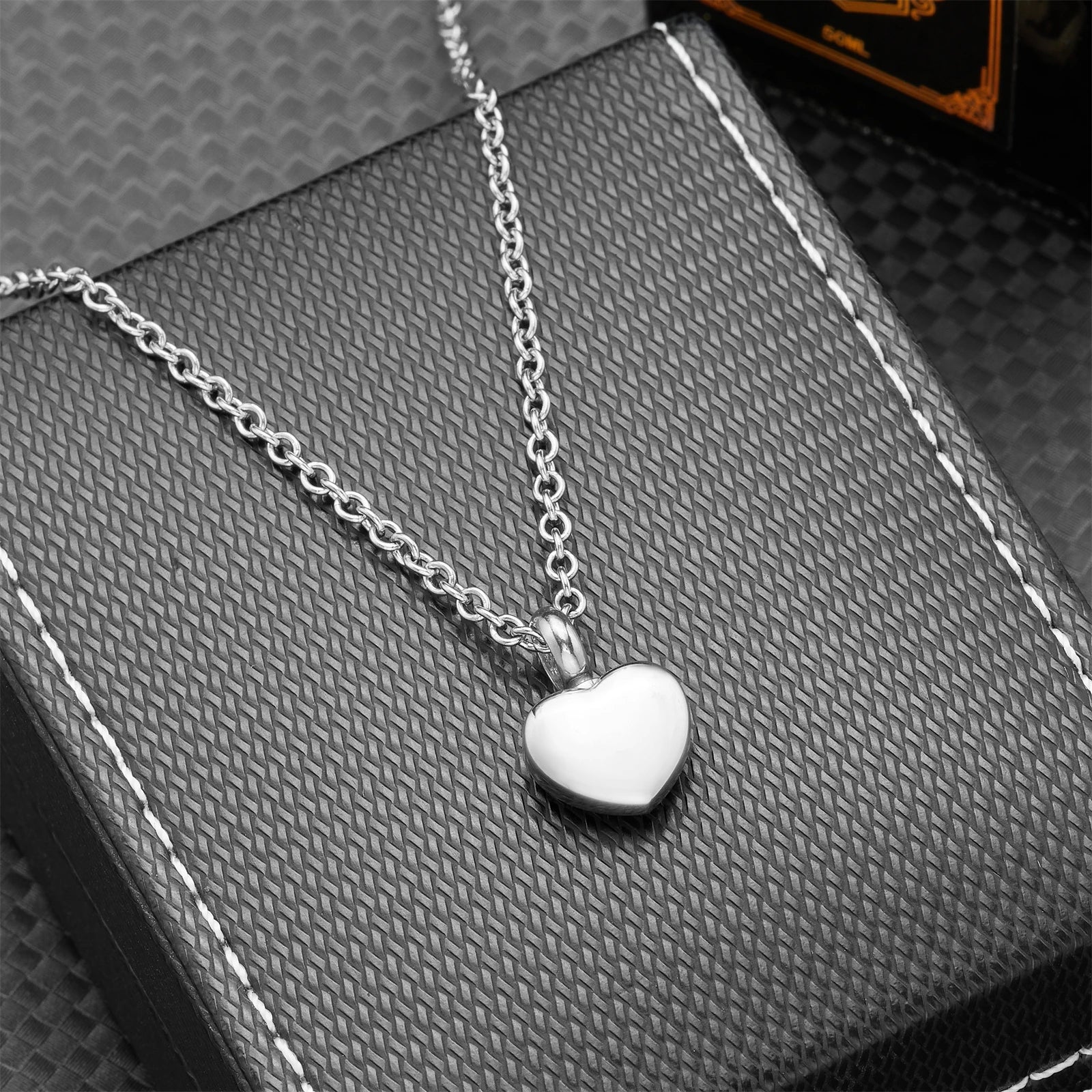 Dog Heart Memorial Urn Pendant - Stainless Steel Cremation Jewelry for Dog Ashes