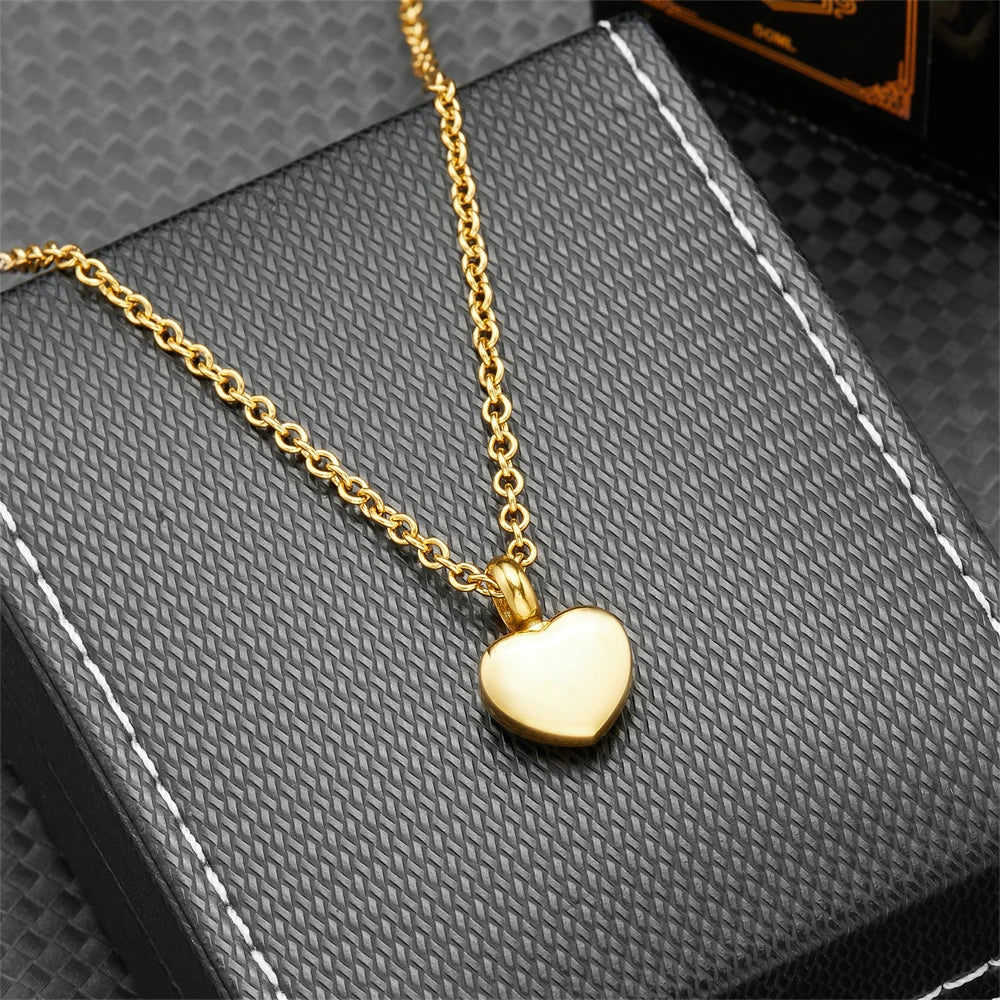 Dog Heart Memorial Urn Pendant - Stainless Steel Cremation Jewelry for Dog Ashes