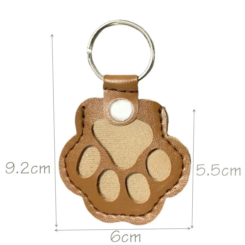 Memorial Leather Dog Hair Storage Bag - Dog Paw Keychain