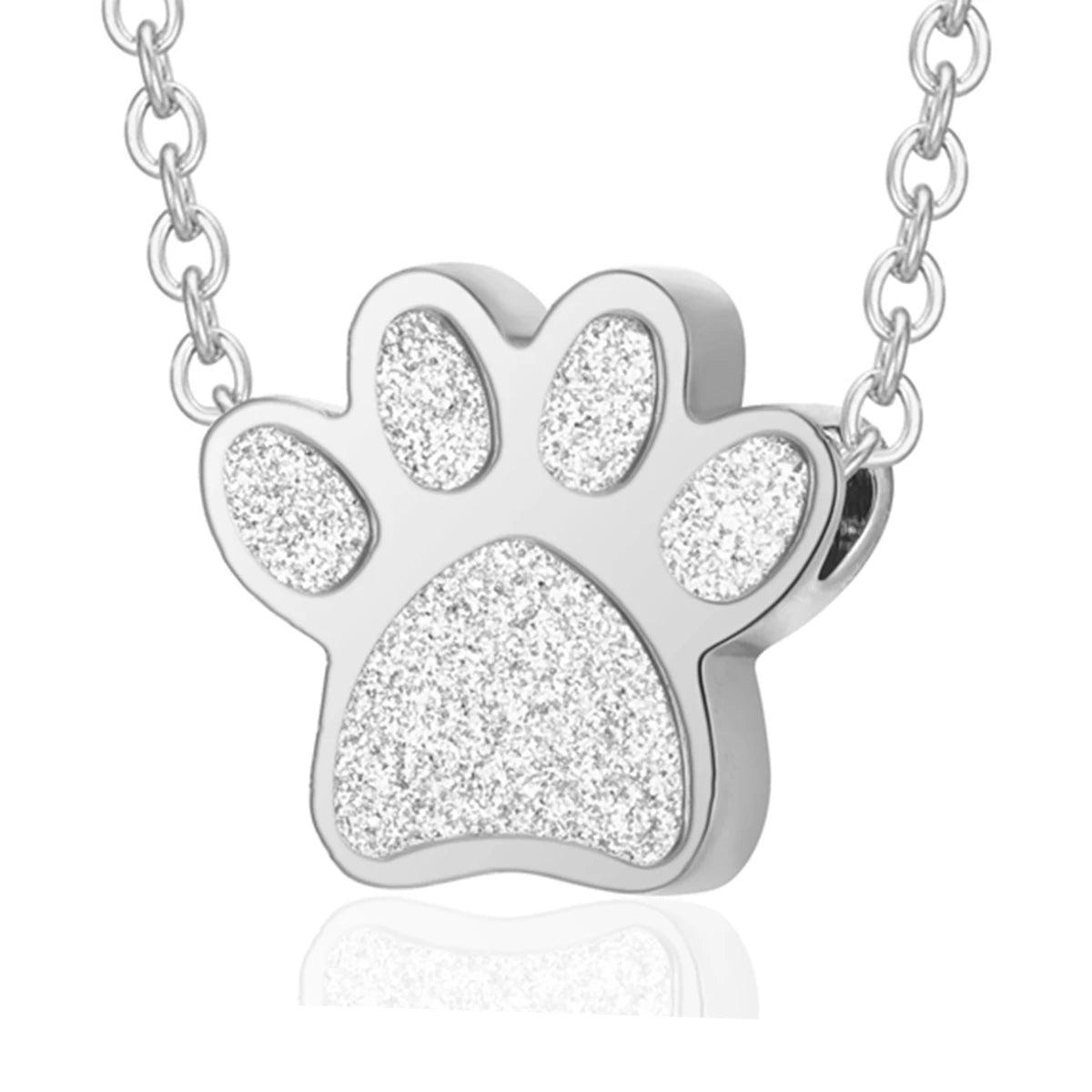 Dog Paw Print Urn Ashes  - Keepsake Necklace For Pet Ashes