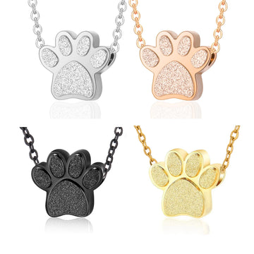 Dog Paw Print Urn Ashes  - Keepsake Necklace For Pet Ashes