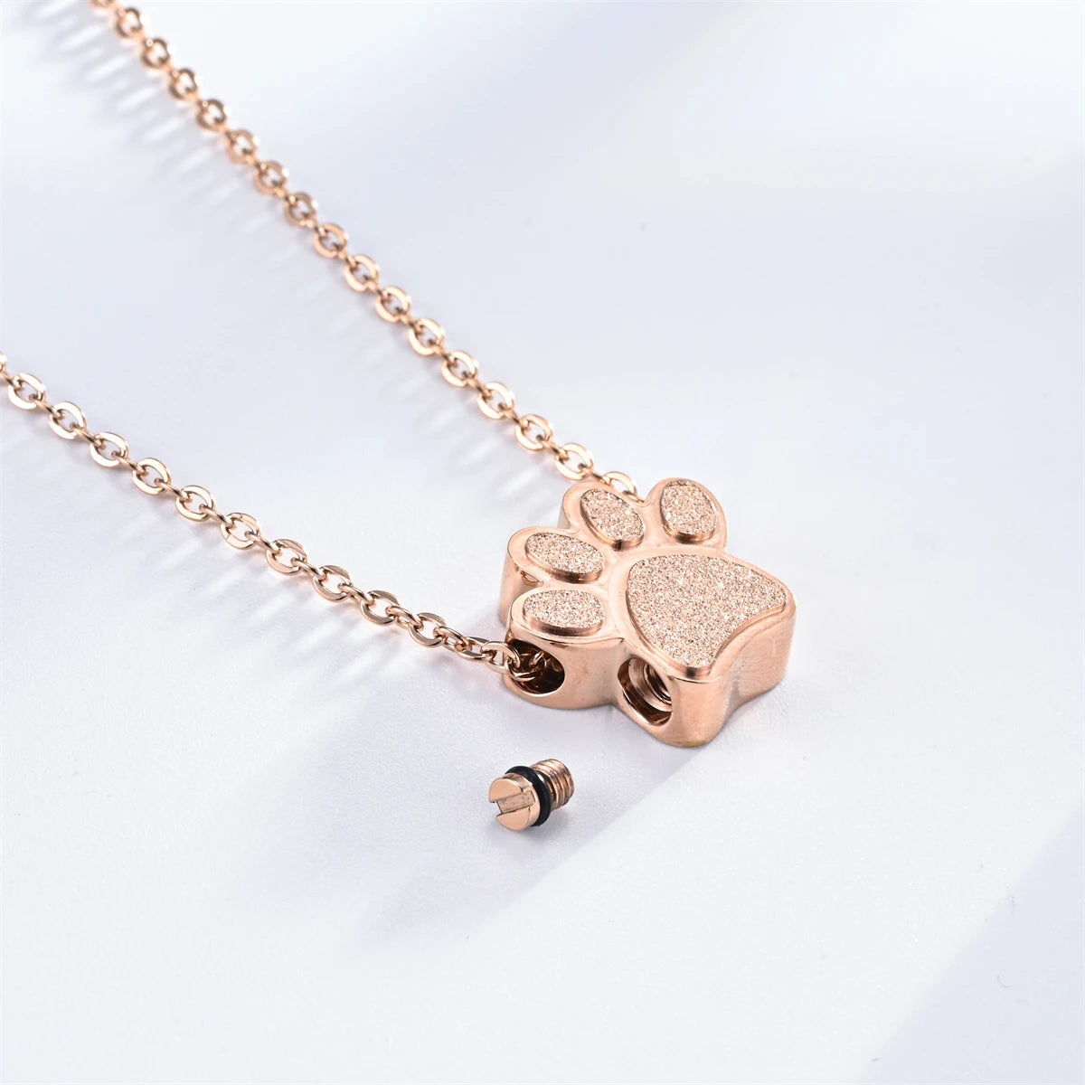 Dog Paw Print Urn Ashes  - Keepsake Necklace For Pet Ashes