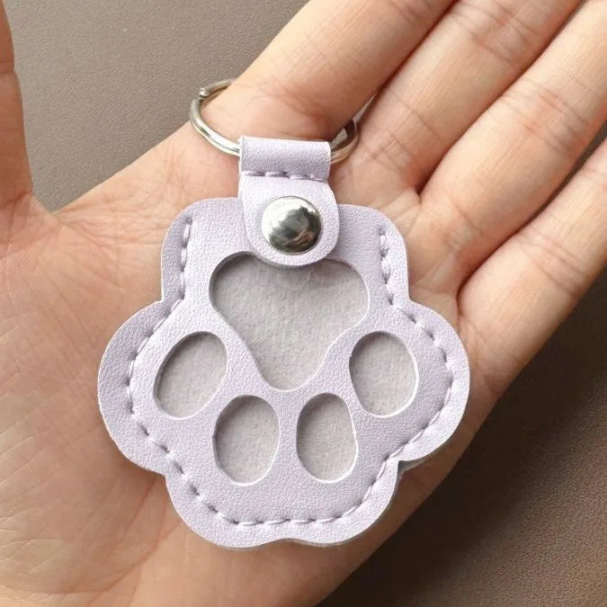 Memorial Leather Dog Hair Storage Bag - Dog Paw Keychain
