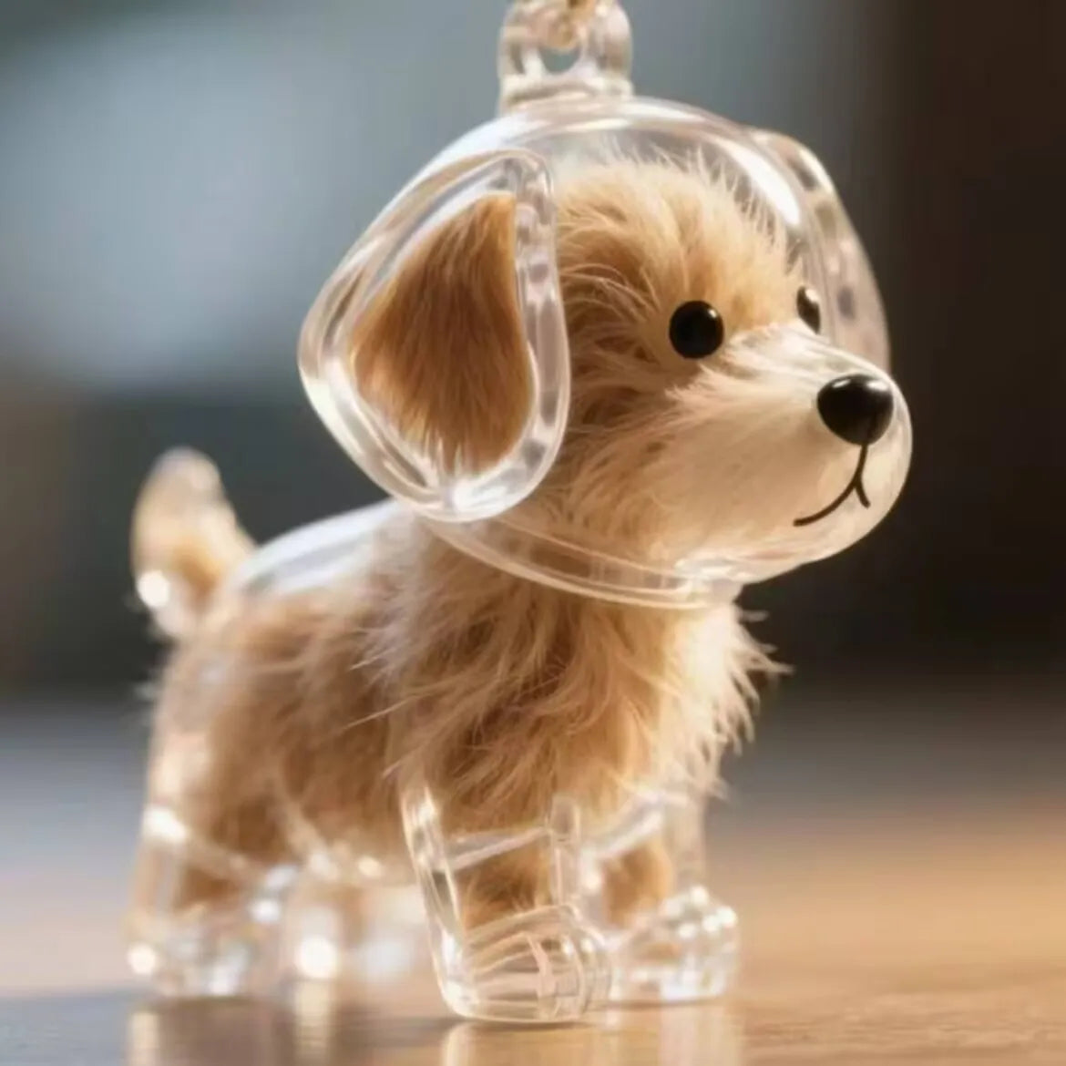 Dog Fur Keepsake Pendant for Keychain -  Puppy Hair Storage Container for Pet Lovers
