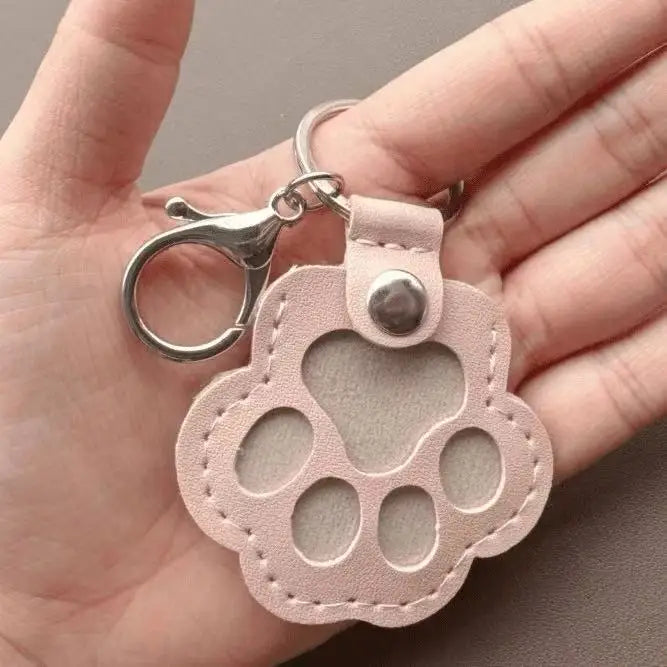 Memorial Leather Dog Hair Storage Bag - Dog Paw Keychain