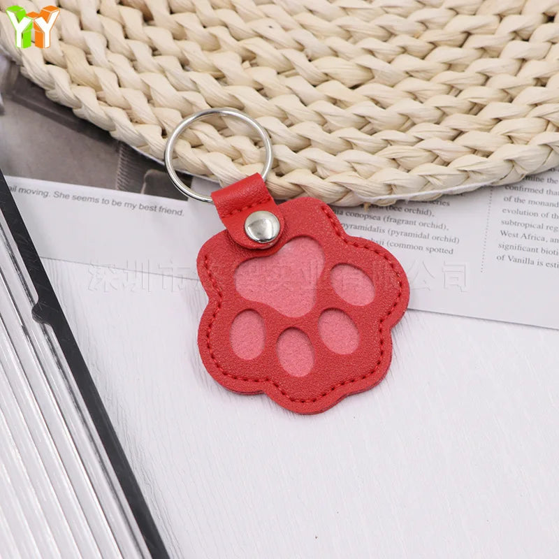 Memorial Leather Dog Hair Storage Bag - Dog Paw Keychain