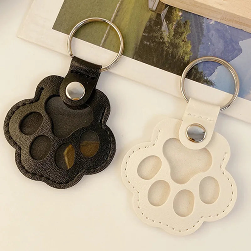 Memorial Leather Dog Hair Storage Bag - Dog Paw Keychain