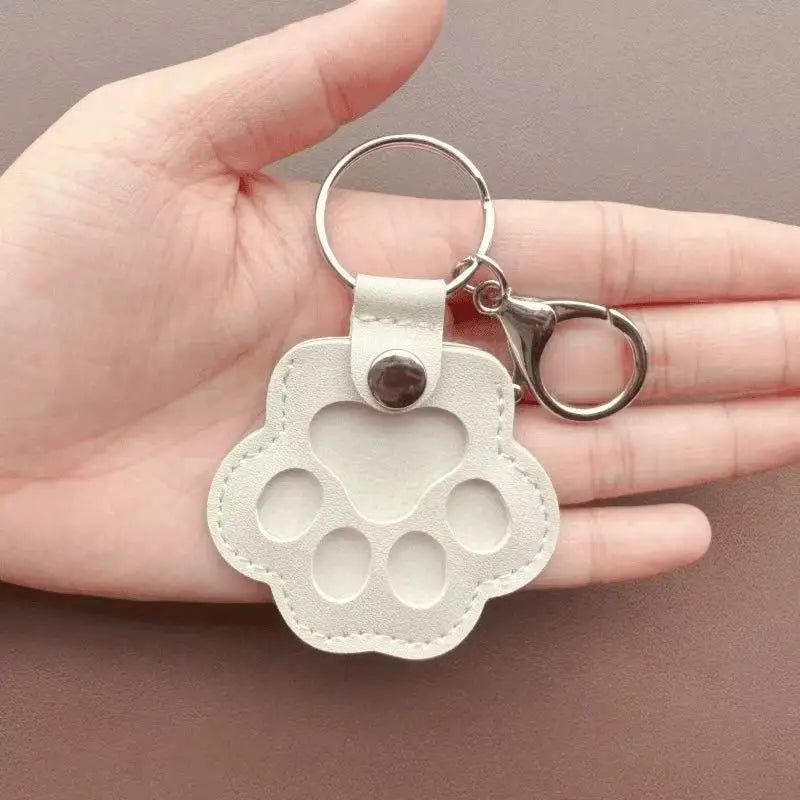 Memorial Leather Dog Hair Storage Bag - Dog Paw Keychain